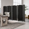 Tangkula 8-Panel Room Divider, 6 FT Tall Folding Privacy Screen w/ Hand-woven Friendly Plant Fibers & Solid Wood Frame Brown/Black - 4 of 4