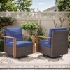 Belord Outdoor Swivel Chairs, Outdoor Swivel Rocker with Wood Grain Finish Square Armrest for Porch Balcony - 2 of 4