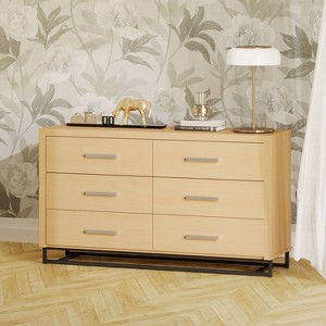Christopher Knight Home Beeson 6 Drawer Double Dresser Natural/Black - 1 of 4