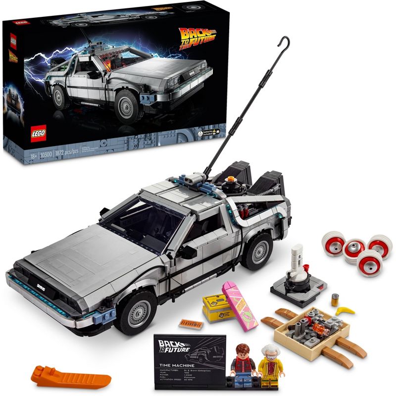 LEGO Icons Back to the Future Time Machine Car Set 10300, 1 of 10