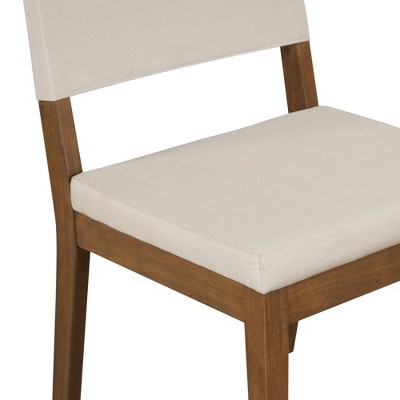 Linus Light Gray Upholstered Dining Chair with Dark Brown Wood Frame