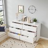 SUGIFT 6 Drawer Dresser White Wood Chest of Drawers for Bedroom, Modern Storage Organizer 53.5 x 15.8 x 30 Inches - 2 of 4