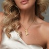 EVERLY JEWELRY | Yellow Plated Sterling Silver 1/2ct TGW White Topaz X Bar Pendant with Chain - 18 in - 4 of 4