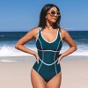 Women's Piped Scoop Neck One Piece Swimsuit - Cupshe - 4 of 4