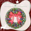 36" Christmas Wreath with 3D Bow and 140 LED Lights, Warm White & Multicolor, 11 Modes - 3 of 4