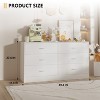 SUGIFT 6 Drawer Dresser, Modern Wood Chest of Drawers for Bedroom, White - 3 of 4