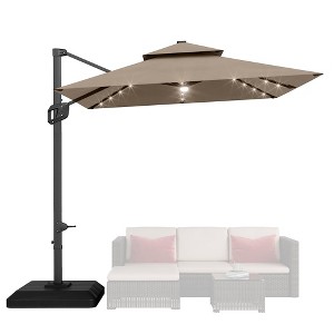 Cantilever Patio Umbrella 10x10ft Large Rectangle Umbrella Outdoor Market Umbrellas 360 Rotation Offset Hanging Outdoor Shade - 1 of 4