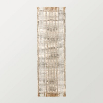 Wide Border Stripe Handmade Woven Area Rug Tan/Cream - Hearth & Hand™ with Magnolia