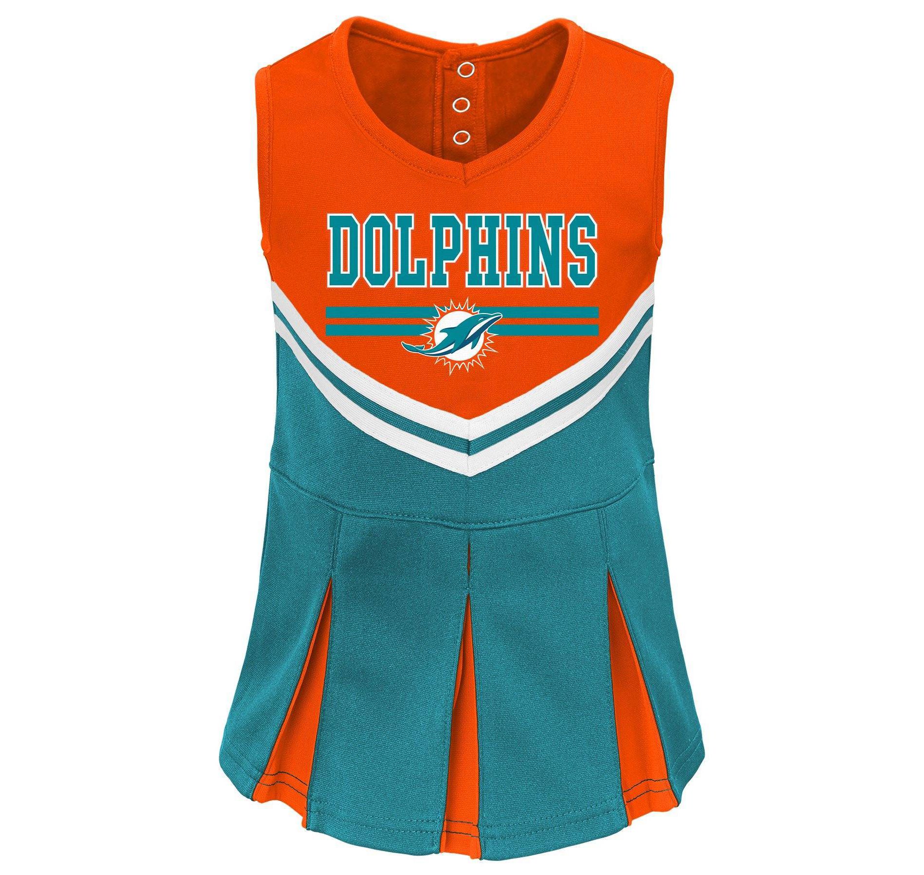 NFL Miami Dolphins Toddler Girls' Cheer Set - 4T