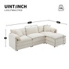 SKRAN L Shaped Cloud Chenille Modular Sectional Sofa with Double Cushions with Movable Ottoman,Indoor Furniture for Living Room - 3 of 4
