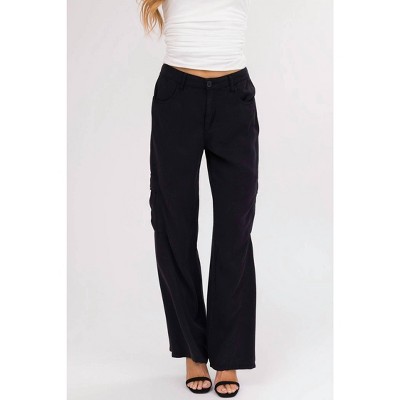 Women's High Rise Tencel Wide Cargo Pants - RISEN