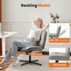 MAYEERTY Criss Cross Legged Chair, Armless Office Desk Wide Seat No Wheels, Swivel Height Adjustable Comfy - 3 of 4