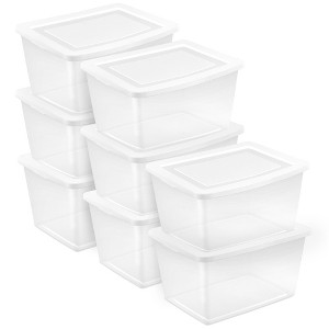 Sterilite Stackable Clear Plastic Storage Tote Container - 1 of 4