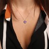 EVERLY JEWELRY | Rose Plated Sterling Silver 0.05 CT Diamond TW & 6 1/2 CT TGW Amet Fashion Pendant With Chain - 4 of 4