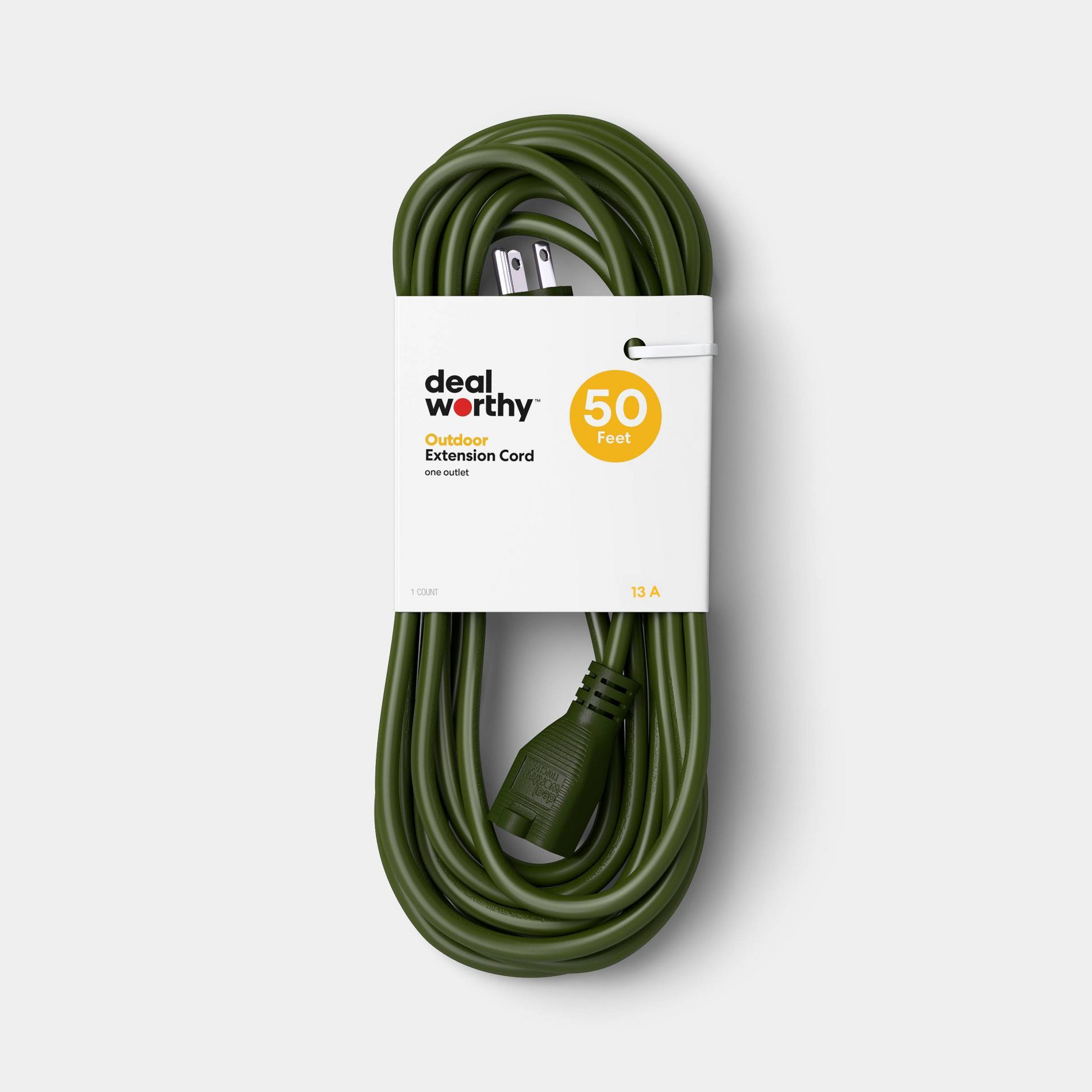 50' Outdoor Extension Cord Green - Dealworthy™
