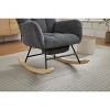 Sapphtopaz Accent Chair Rocking Chair High Backrest Lounge Upholstered Armchair with Solid Wood Legs Accent Chairs for Living Room, Bedroom - 3 of 4