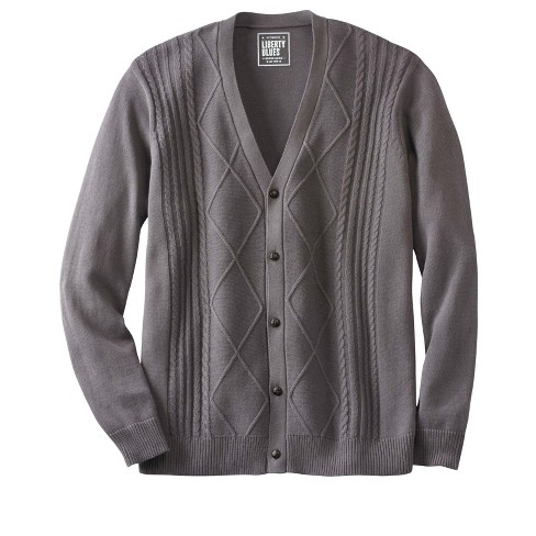 Kingsize Men's Big & Tall Shoreman's Cardigan Cable Knit Sweater - Big -  7xl, Heather Slate Gray : Target