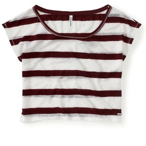 Aeropostale Womens Stripes Lace Pullover Blouse, Red, Small - 1 of 1