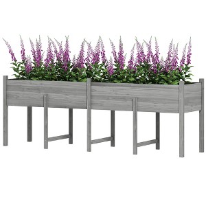 Aghana Digitals Fir Wood Elevated Planter Box with Legs, 78.5 Gallon Capacity, Non-Woven Liner & - 1 of 4