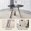 Maggift Patio End Tables, Modern Marble-Style Round Dining Table, Round White Dining Table for 4 for Dining Room, Office, Lounge, Black, 42"*42"*29.5 - 4 of 4
