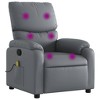 vidaXL Massage Recliner Chair With Vibrating Points - Gray Faux Leather Manual Lounge With Side Pocket & Adjustable Backrest For Living Room/Bedroom - 2 of 4