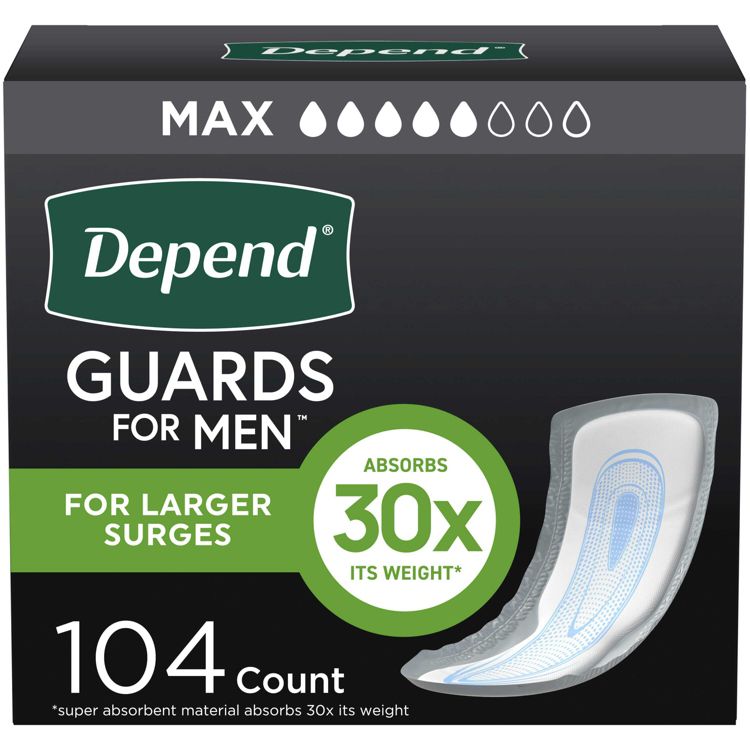Depend Guards/Incontinence Bladder Control Pads for Men - Maximum Absorbency, 1 of 9