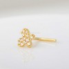 Jewelry Avalanche 20G 14K Yellow Gold Pave Set CZ Butterfly L-Shape Nose Ring Stud - 2 of 4
