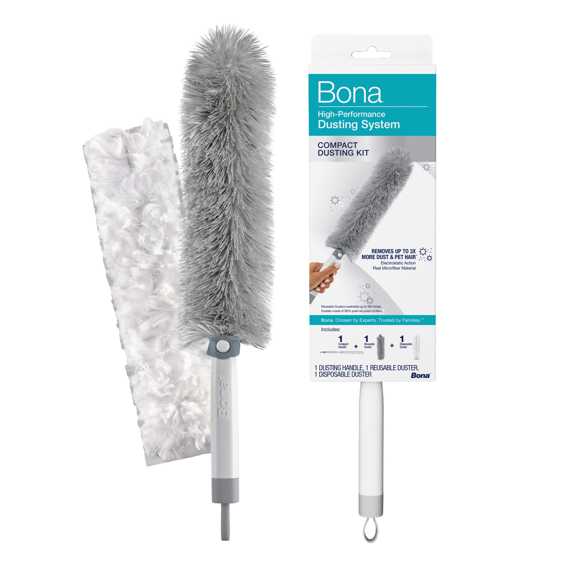 Bona High Performance Dusting System Short Handle Duster Kit: Polyethylene, Polypropylene, Multi-Surface Use