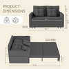 Gericco 56" Sofa Bed,  3 in 1 Convertible Full Size Loveseat Sleeper Sofa Couch Bed, Sleeper Sofa Bed, Comfy Pull Out Sofa Bed - 3 of 4