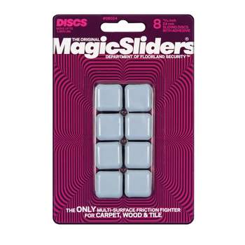 Magic Sliders Gray Adhesive Plastic Sliding Discs 8 pk