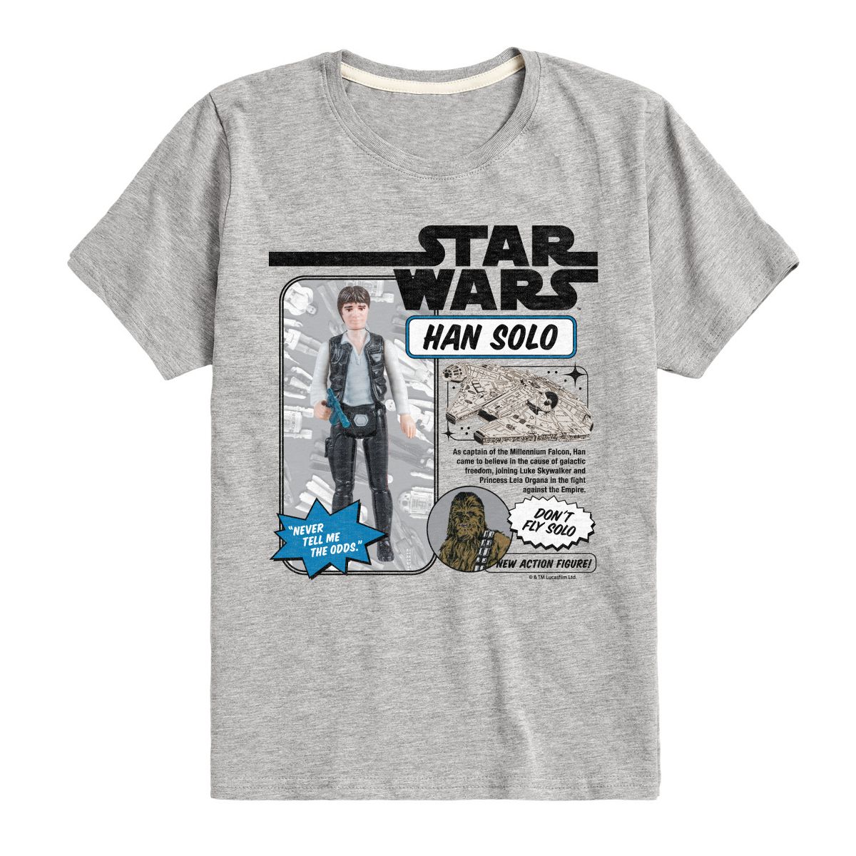 Boys' - Star Wars - Han Solo Action Figure Short Sleeve Graphic T-Shirt