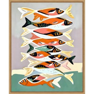Amanti Art Sardines Meetup by Uma Gokhale Framed Canvas Wall Art - 1 of 4