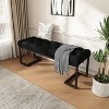 TiramisuBest Ottoman Bench - Light Grey Fabric Entryway Bench, 47.25"L x 17.5"W x 16.5"H - 2 of 4