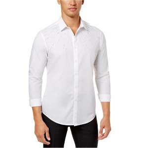 I.N.C International Concepts Mens Beaded LS Button Up Shirt, White, XXX-Large - 1 of 1