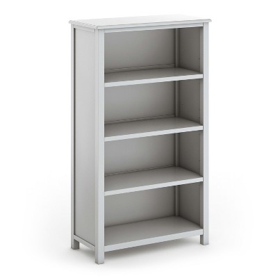 Gray Adjustable Kids' 4-Shelf Wooden Bookcase