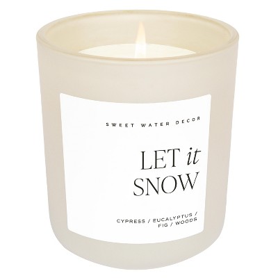 Sweet Water Decor Let is Snow 15oz Tan Matte Jar Soy Candle