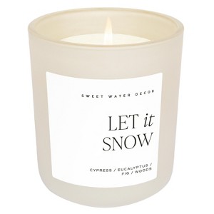 Sweet Water Decor Let is Snow 15oz Tan Matte Jar Soy Candle - 1 of 3