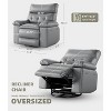 Power Lift Recliner Chair with Heat and Massage, Giant 27" Wide Seat, 360 Swivel Manual Rocker, Remote Control Oversized Recliner for Living Room - 3 of 4