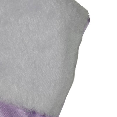 Purple and White Faux Fur Christmas Stocking with Glitter Snowflakes