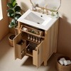 24" Bathroom Vanity with Solid Wood Frame, Ceramic Sink, Flip Drawer, 2 Soft-Close Doors, Adjustable Shelf & Door Storage Cabinet - 2 of 4