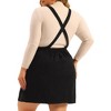 Agnes Orinda Women's Plus Size Button Up Flare Corduroy Suspender Elastic Back A-Line Mini Skirt - 4 of 4