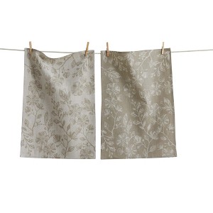 Tag Canyon Print Floral Dishtowel Set - White Kitchen Towels, Everyday Use, Machine Washable, 26" x 18" - 1 of 1
