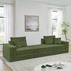 Modular Corduroy L-Shape Sectional Sofa with Removable Ottoman and Deep Seat Sleeper Couch - 3 of 4