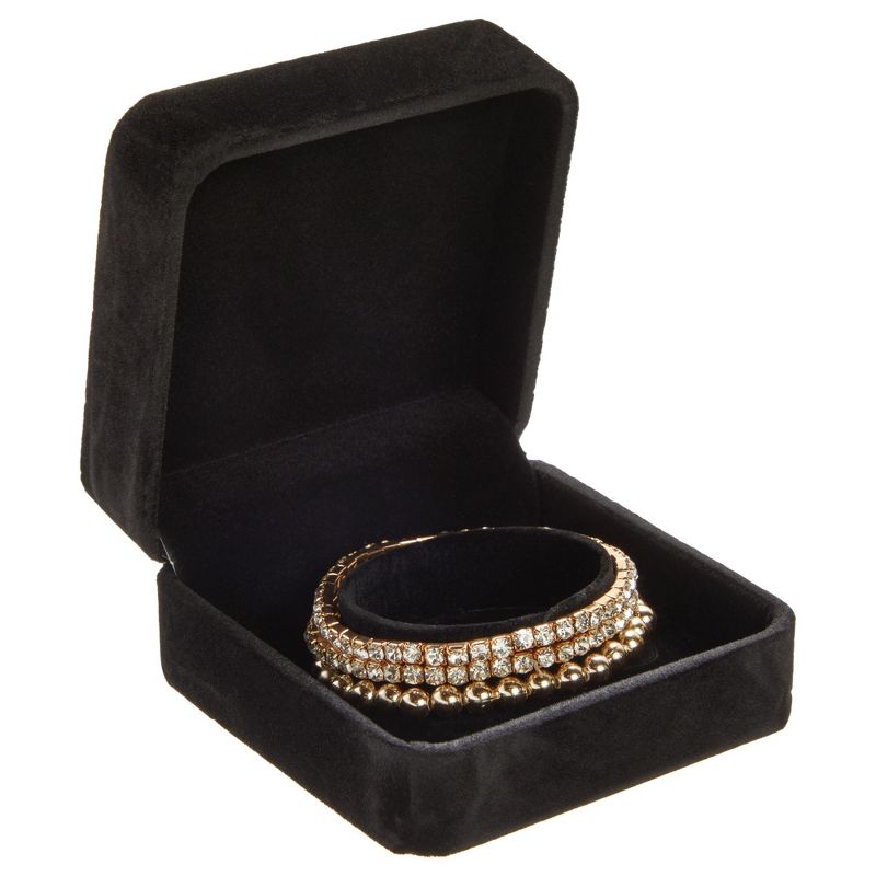 Juvale Square Velvet Jewelry Gift Box for Wedding, Birthday and Anniversary, Bracelets Storage Organizer Case, Black, 3.5x3.5x1.9 In, 5 of 9