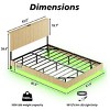 Queen Floating Bed Frame with LED Lights & Charging Station, Heavy Duty Metal Platform with Wavy Headboard-3irtyhousy - 4 of 4