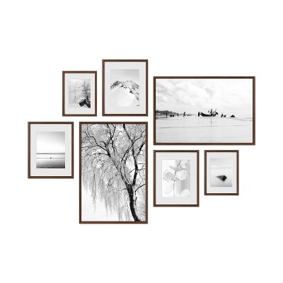 Haus and Hues Dartmouth Gallery Wall Frame Set with Real Glass and Mat