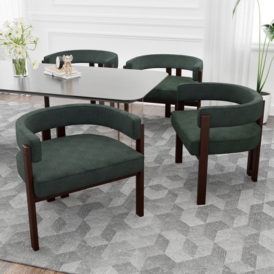 Airsurfer Modern Beige Accent Chairs Set of 2, Teddy Upholstered Barrel Armchairs with Open Back & 3 Legs, Comfy Side Chairs for Living Room