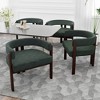 Syemin Modern Accent Chair Set of 2, Upholstered Armchair with Open Back 3 Legs, Dining Chair for Living Room, Green, 24.41"*20.47"*25.2" - 4 of 4