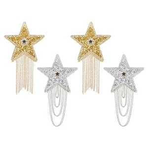 Unique Bargains Iron On Durable Clothing Star Rhinestone Patches 4 Pcs - 1 of 4