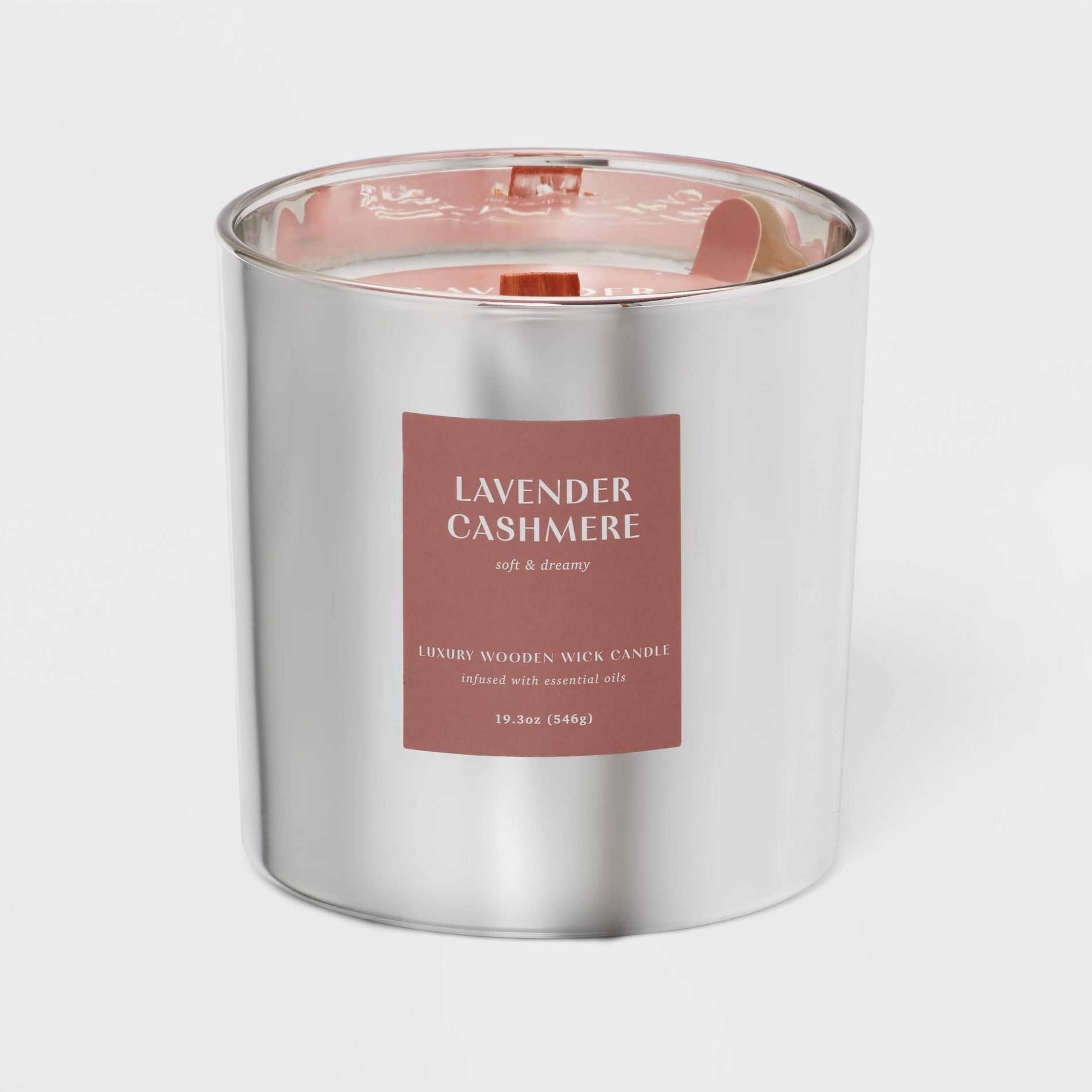 19.3oz Wooden Wick Jar Candle Lavender Cashmere - Threshold™